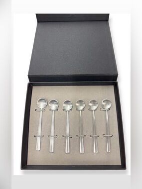 Stainless Steel Coffee Spoon Set - 6-Piece (Silver)
